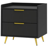 Bedside Table, Nightstand with 2 Drawers, Side End Table with Metal Legs for Bedroom