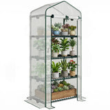 Portable Greenhouse Outdoor Hot House with 4 Tier Shelves, Steel Frame, 28