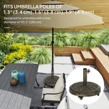 46 lbs Resin Round Patio Umbrella Base, Umbrella Stand with Wheels