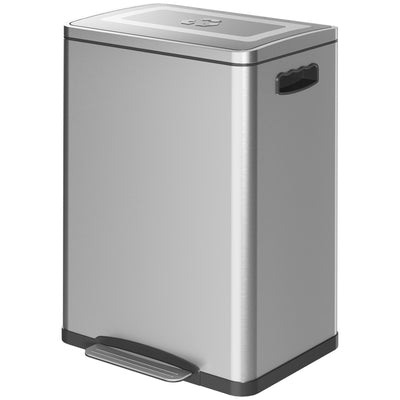 Poubelle en acier inoxydable 2x5,3 gal (2x20 L) avec couvercle à fermeture douce et seaux intérieurs amovibles