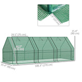 9' x 3' x 3' Portable Mini Greenhouse Tunnel Growing Tent Plants Flower Warm House w/ Zippered Roll-up Doors