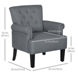 Fauteuil, Fauteuil d'appoint en tissu, Fauteuil de salon moderne avec pieds en bois et accoudoirs roulés pour chambre à coucher