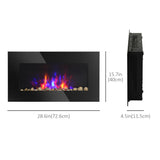 Wall Mounted Fireplace, 28.5 Inch Modern Electric Fireplace with Patented LED Flame Effect and 7 Colors