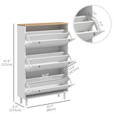 Meuble de rangement pour chaussures avec 3 tiroirs basculants et étagères réglables, Armoire à chaussures d'entrée pour 24 paires de chaussures