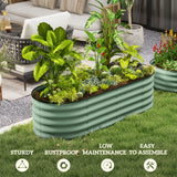 5 x 2 x 1.5 FT Galvanized Steel Raised Garden Bed, Metal Garden Bed Planter Box with Safety Edging