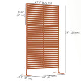 Decorative Outdoor Privacy Panel, Freestanding Metal Outdoor Divider with Stand for Garden
