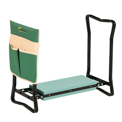 Garden Kneeler and Seat, Foldable Gardening Stool Bench with Thick EVA Foam Kneeling Pad and Large Tool Pouch