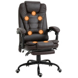 7-Point Vibrating Massage Chair, Reclining Office Chair with Footrest, Adjustable Height
