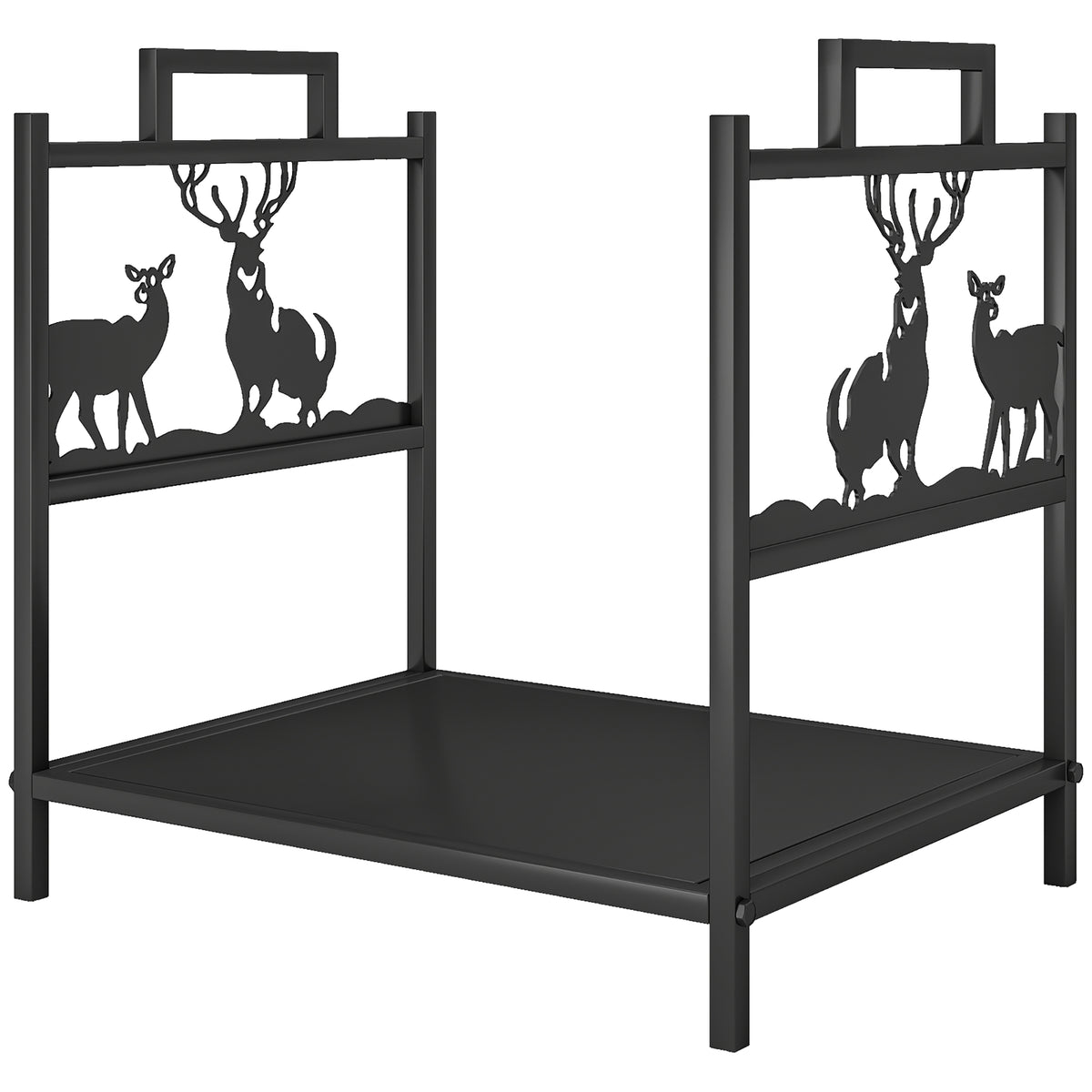 Support à bois robuste, porte-bûches extérieur avec poignées, rangement de bois pour foyer