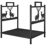 Support à bois robuste, porte-bûches extérieur avec poignées, rangement de bois pour foyer