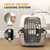 Transporteur pour animaux approuvé par les compagnies aériennes pour mini-chiens et chats avec porte en grillage d'acier