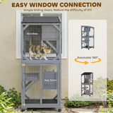 Movable Catio Outdoor Cat Enclosure with Resting Box, 3 Jumping Platforms