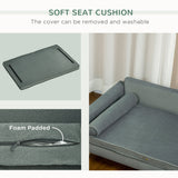 Dog Sofa Bed with Removable Pillows, Water-resistant Fabric, for Medium and Large Dogs