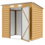 Remise de rangement de jardin galvanisée 6 x 4FT, abri métallique extérieur avec portes doubles et 2 évents