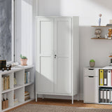 Armoire de Rangement de Bureau, Classeur Verrouillable avec 3 Étagères Réglables et 2 Portes pour Bureau à Domicile