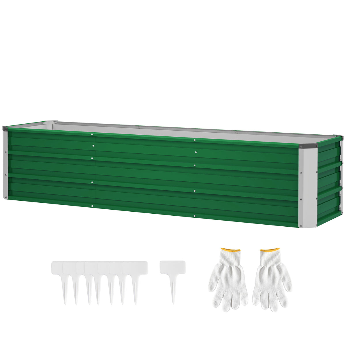 6' x 1.5' x 1.3' Galvanized Raised Garden Bed, Elevated Large Metal Planter Box w/ Install Gloves