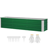 6' x 1.5' x 1.3' Galvanized Raised Garden Bed, Elevated Large Metal Planter Box w/ Install Gloves