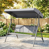3-Seater Swing Chair Covered Garden Hammock A-Frame Outdoor Porch Glider Sling Seat with Adjustable Canopy Cover