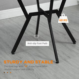 Table de salle à manger ronde de 89 cm, table de salle à manger moderne avec cadre en acier, petite table de cuisine peu encombrante