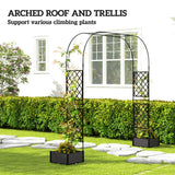 Arche de jardin treillage extérieur avec 2 jardinières