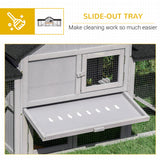 Large Rabbit Hutch Wood Bunny Cage Outdoor Guinea Pig House with Double Runs Slide Out Tray Ramps