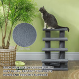 4-Step Multi-Level Carpeted Cat Scratching Post Pet Stairs