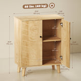 Meuble de rangement avec portes, Armoire de rangement avec étagère et pieds en bois