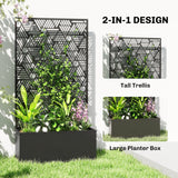Metal Planter Box with Trellis, 44.5