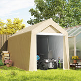 Remise de rangement extérieure 7' x 12' garage portable avec porte relevable pour moto