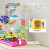 5 Tiers Hamster Cage Portable with Exercise Wheels Play Tube Water Bottle Dishes House Ladder for Gerbils