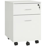 2 Drawer File Cabinet with Lock and Keys, Mobile Vertical Filing Cabinet with Wheels and Drawers