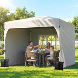 9.6 x 9.6 ft Pop Up Canopy Tent with 3 Sidewalls, UPF 50+ 1-Button Push Easy Setup Outdoor Instant Canopy