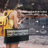 Tapis extérieur avec lumières USB, tapis de patio réversible avec sac de transport pour camping 12' x 9'