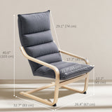 Fauteuil moderne en tissu bouleau, Chaise d'appoint avec jambe et bras courbes pour salon