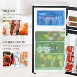 3.2 Cu Ft Compact Refrigerator, Adjustable Shelves and Reversible Doors for Bedroom