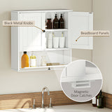 Armoire Murale Salle de Bain, Pharmacie Style Fermette avec Tablettes Ajustables et Porte Rabattable