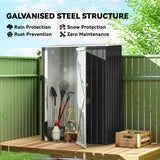 5 x 3ft Outdoor Storage Shed Metal Garden Shed Cabanon with Sloped Roof, Lockable Door for Tool