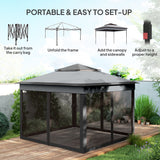 10.7 x 10.7ft Pop Up Gazebo, Adjustable Instant Sun Shelter with UV30+ Roof Cover, Removable Mesh Curtains