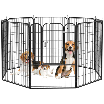 8 Panel Pet Playpen Play Yard Fence Home DIY Heavy-Duty Metal Foldable Indoor Outdoor 39