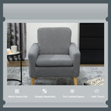 Fauteuil d'accent en tissu, Fauteuil moderne rembourré avec pieds en bois et siège large rembourré