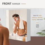Armoire de toilette murale, 2 portes, étagère réglable et mécanisme de fermeture amortie
