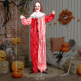 Clown animé Halloween grandeur nature avec yeux rouges lumineux