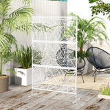 Paravent décoratif extérieur 6,5FT, écran de confidentialité en métal avec support, style grande feuille