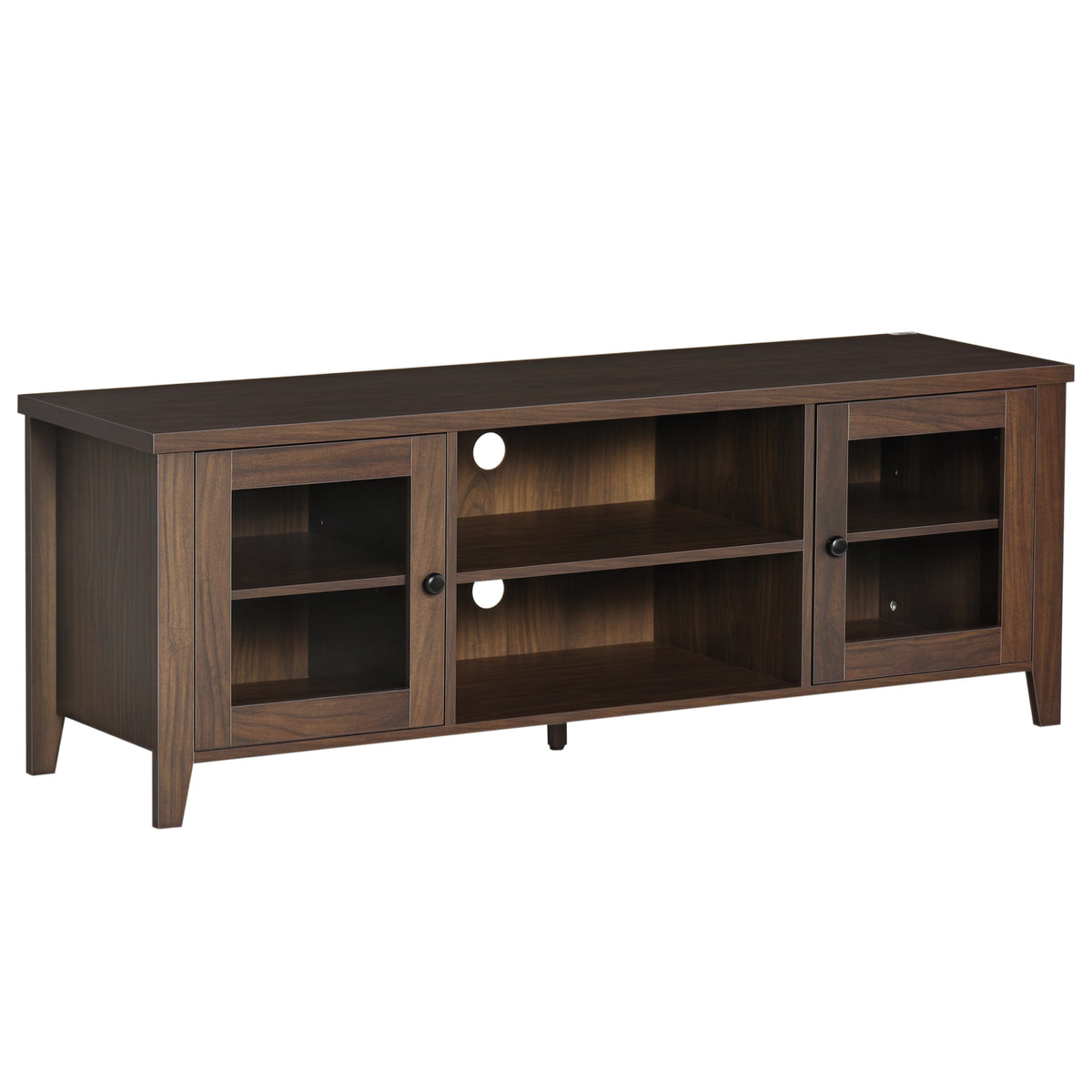 Fireplace TV Stand for TVs up to 60 inches, Wood TV Cabinet w/ Storage Doors or Living Room