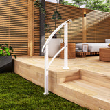 1-3 Step Handrails for Outdoor Steps, Metal Outdoor Stair Railing with Installation Kit