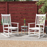 Wooden Patio Rocking Chairs Set of 2, High Back for Garden