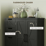 Bathroom Floor Cabinet, Farmhouse Bathroom Storage Cabinet with Adjustable Shelf