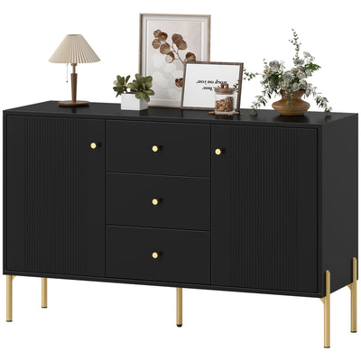 Buffet Cabinet, Modern Sideboard with 3 Soft-Close Drawers and 2 Adjustable Shelves for Living Room