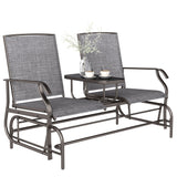 Chaise à bascule coulissante pour patio 2 personnes, causeuse à bascule extérieure, banc de mobilier de jardin