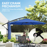 10FT Cantilever Patio Umbrella with 8 Ribs